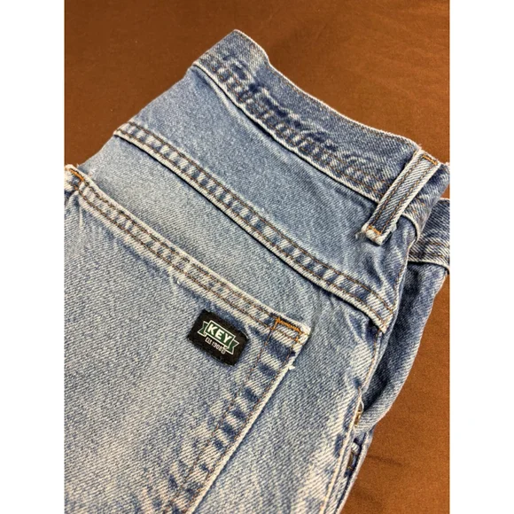 KEY Blue Straight Jeans Waist 30 Distressed Vintage Denim - Picture 2 of 9